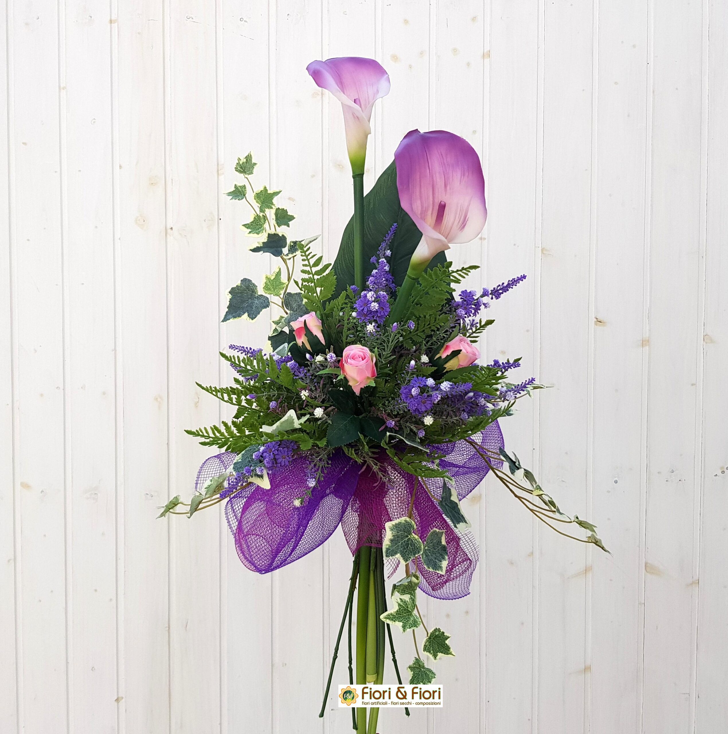 1 pezzo Bouquet di ortensie artificiali, fascio di fiori finti in  poliestere viola, per decorazione domestica