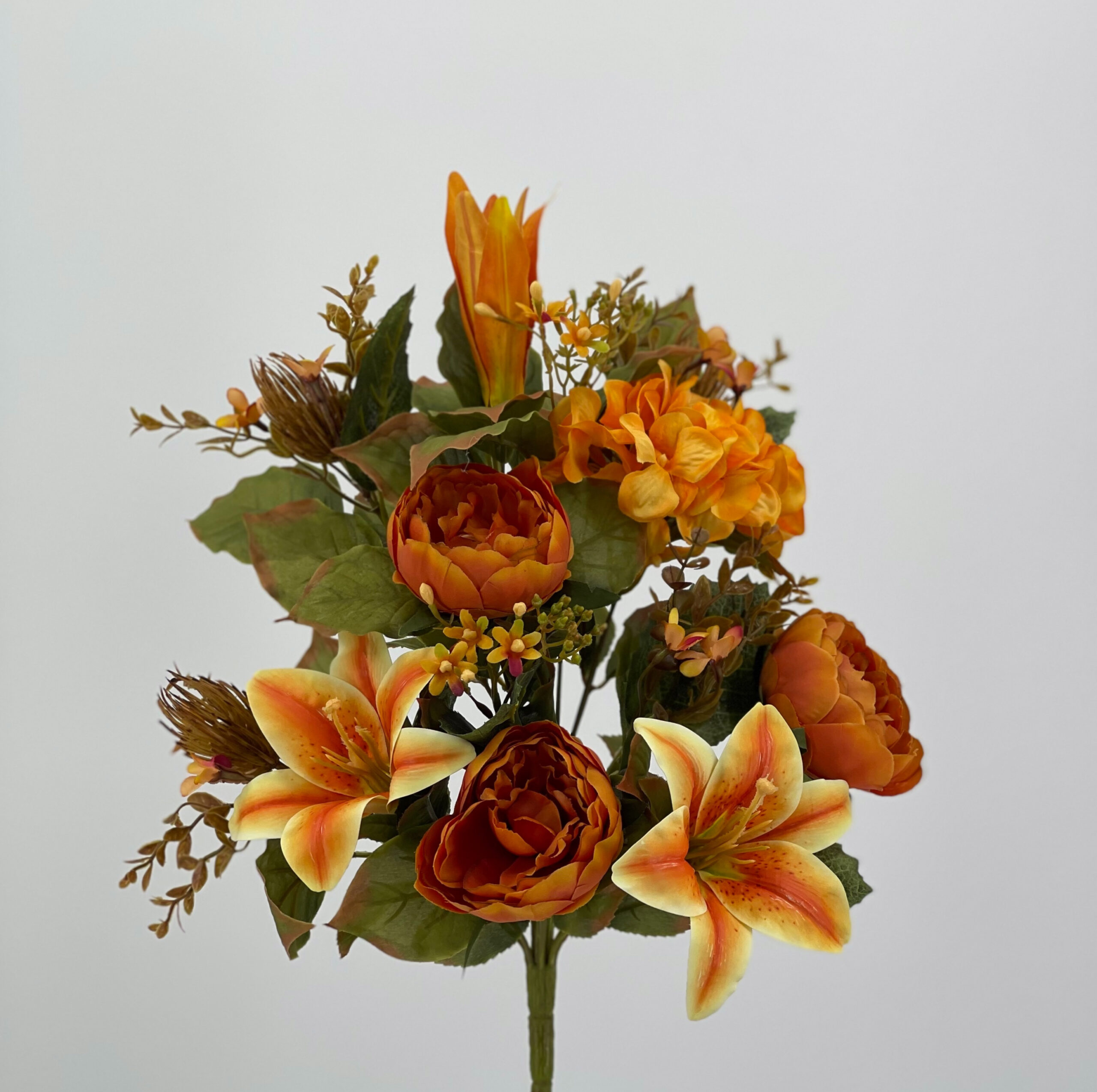 Bouquet fiori artificiali rustico arancio