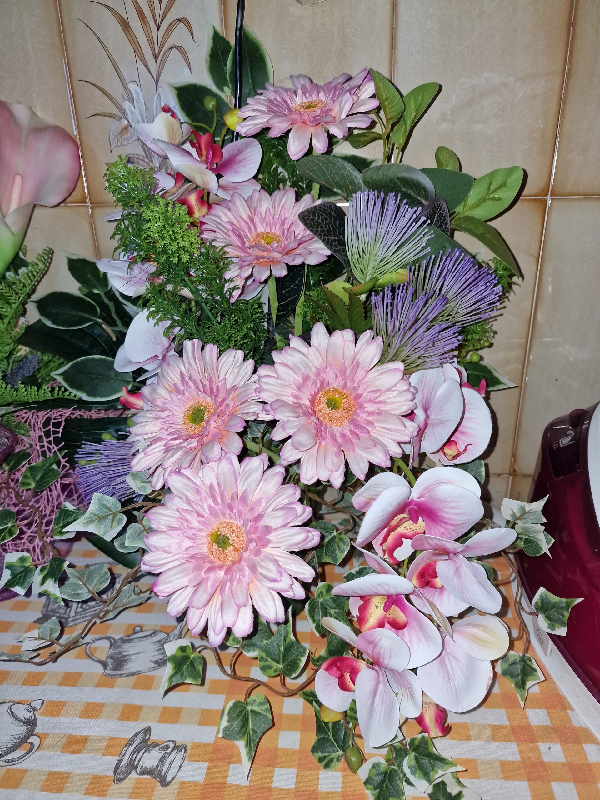 Bouquet fiori artificiali Calle e Lavanda in materiale di alta qualità